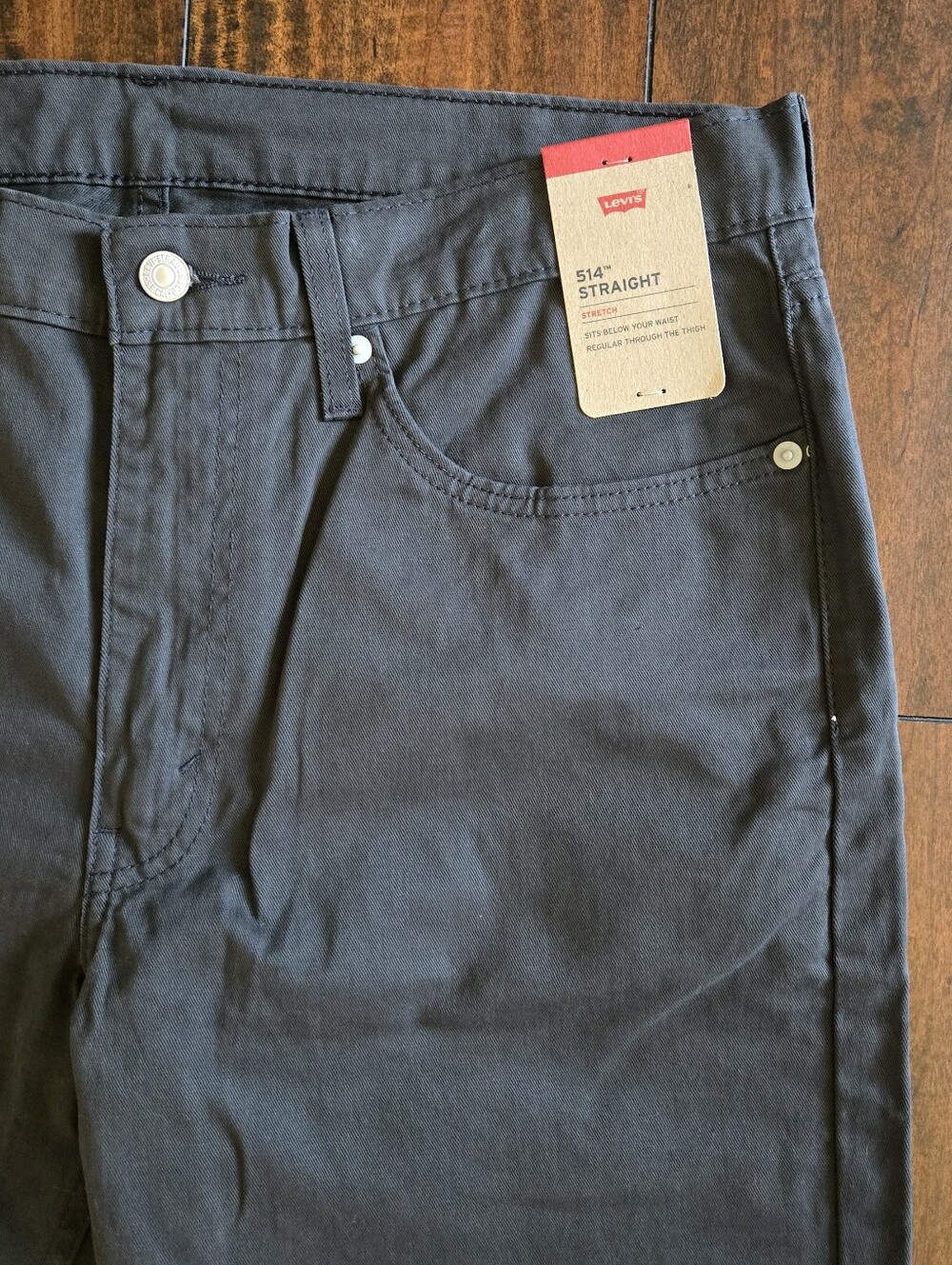 Levi's 514 Straight Fit Men Jeans 36x29 Dark Gray Stretch Pants 005141922 NWT - Picture 3 of 8